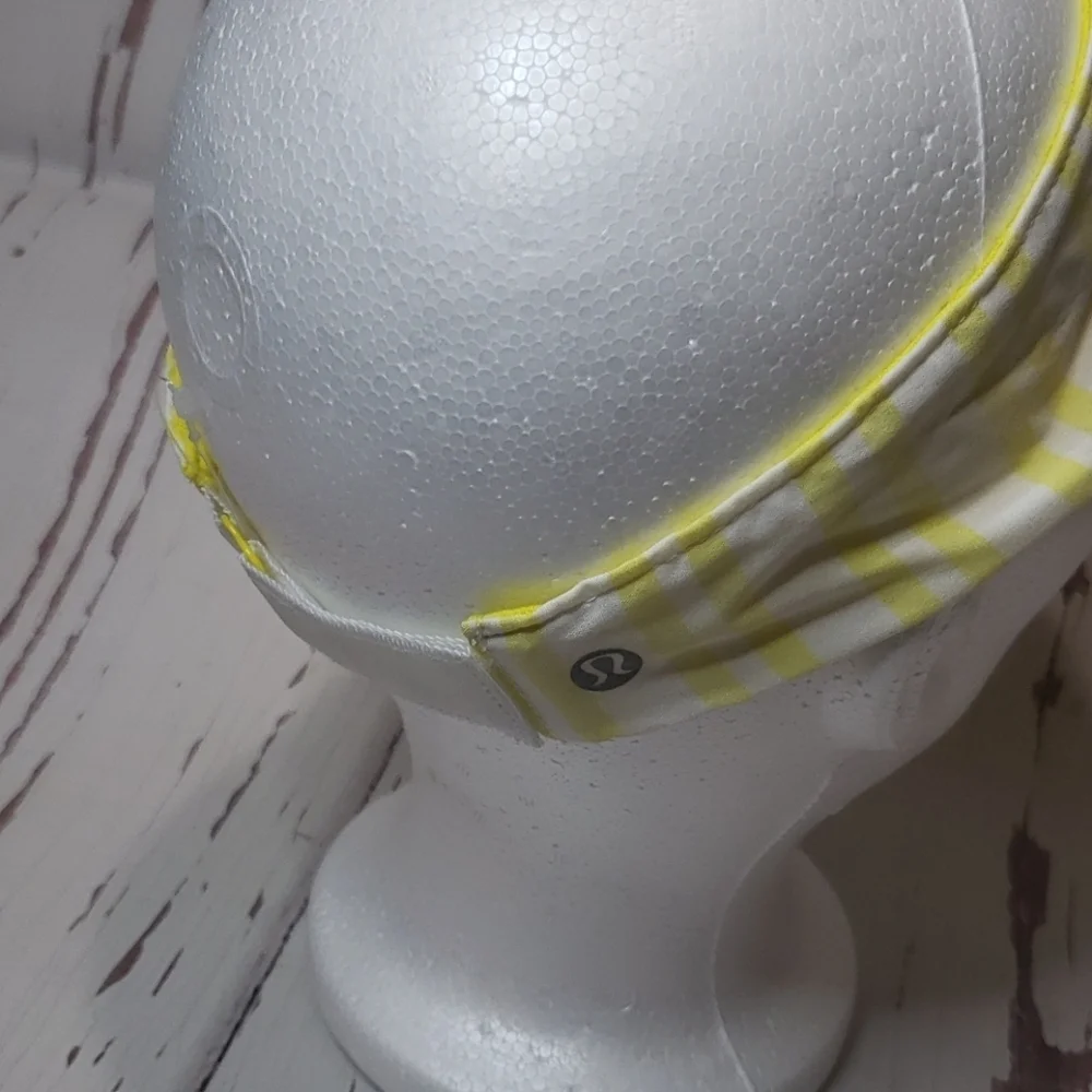Lululemon Athletica Neon Yellow And Stripes Hat